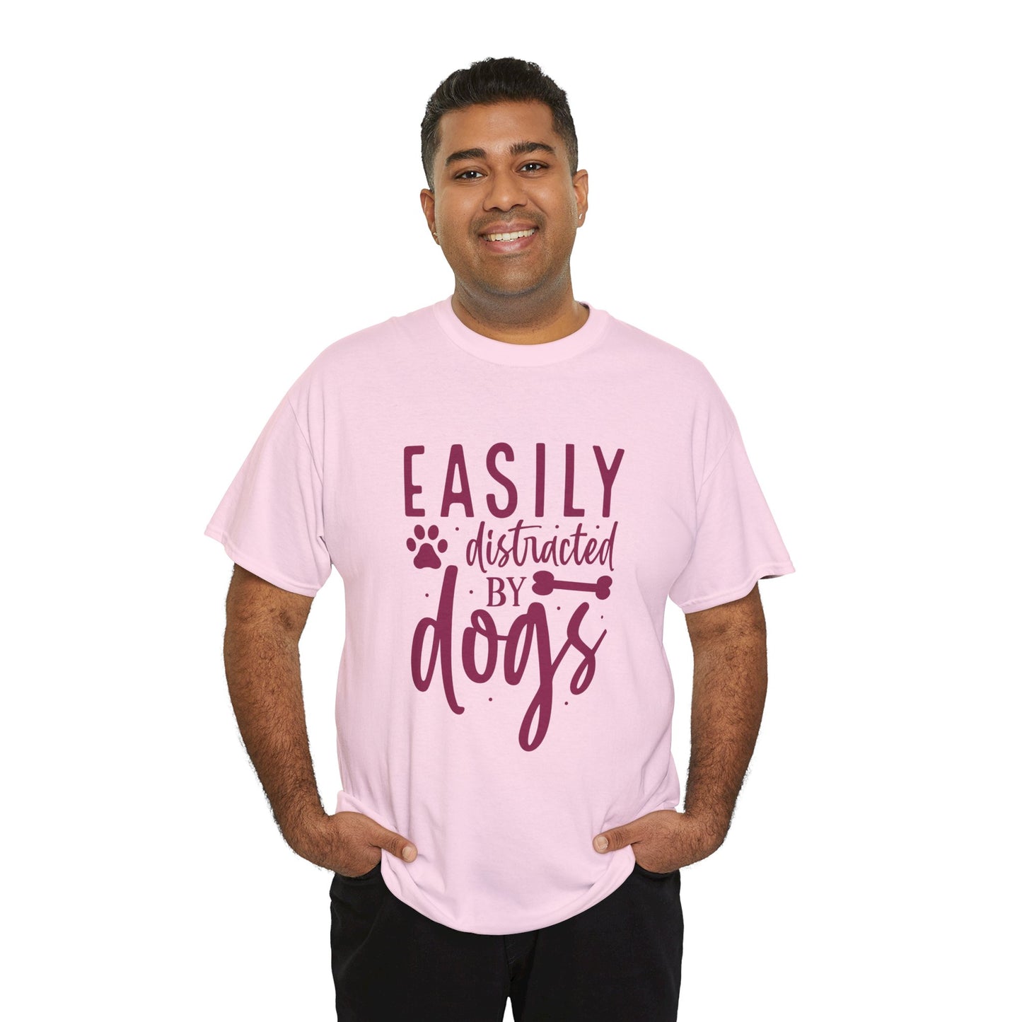 Easily distracted by Dogs Cute Doglover Shirt Cozy Comfort Colors Unisex Heavy Cotton T-Shirt