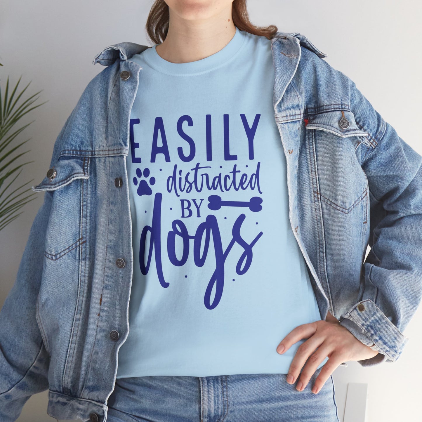 Easily distracted by Dogs Cute Doglover Shirt Cozy Comfort Colors Unisex Heavy Cotton T-Shirt