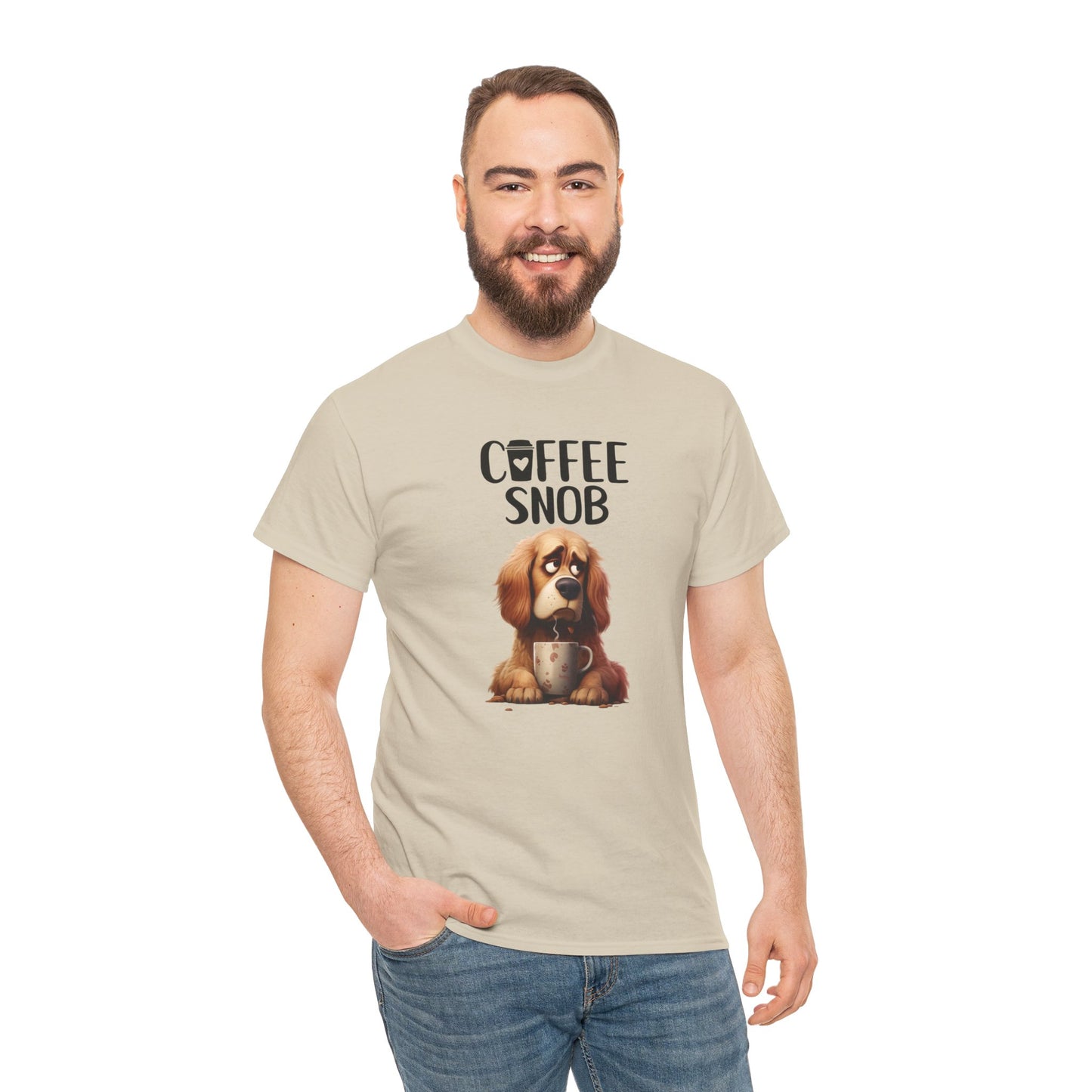 Coffee Snob Fun Goldie Dog Shirt Kaffee Humor Unisex Heavy Cotton T-Shirt