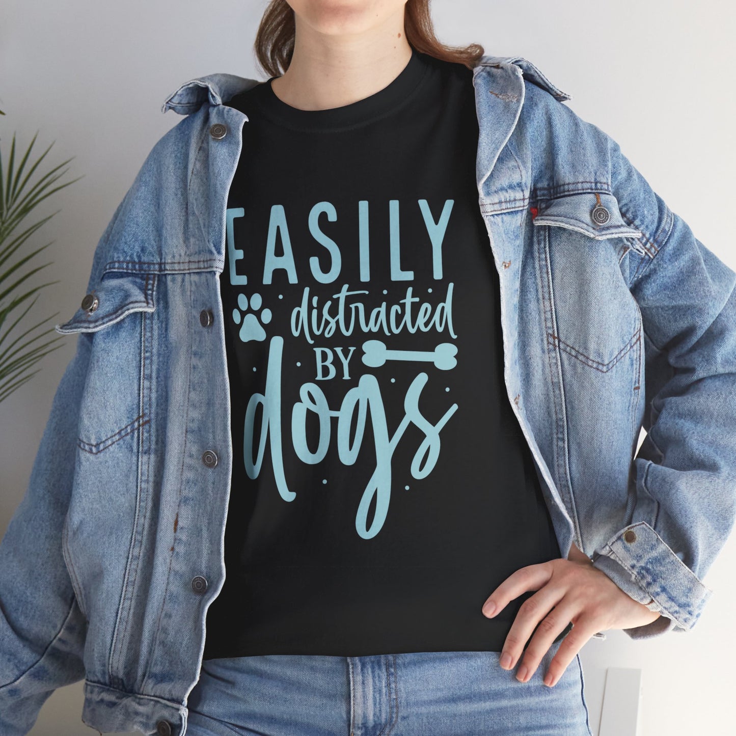 Easily distracted by Dogs Cute Doglover Shirt Cozy Comfort Colors Unisex Heavy Cotton T-Shirt