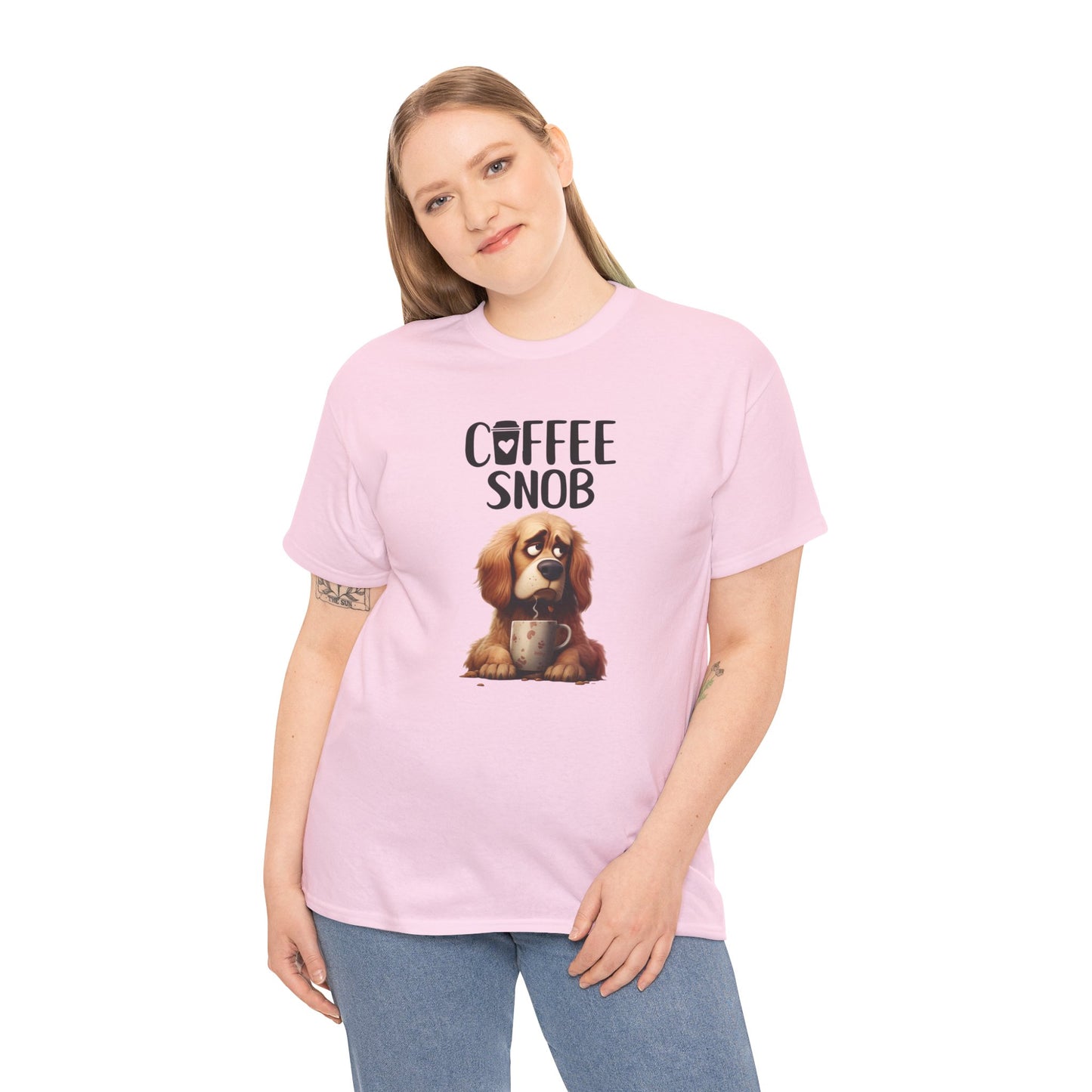 Coffee Snob Fun Goldie Dog Shirt Kaffee Humor Unisex Heavy Cotton T-Shirt