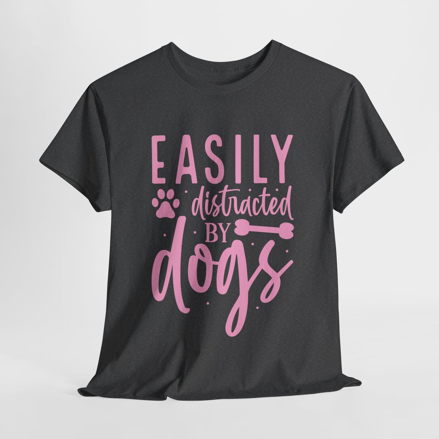 Easily distracted by Dogs Cute Doglover Shirt Cozy Comfort Colors Unisex Heavy Cotton T-Shirt