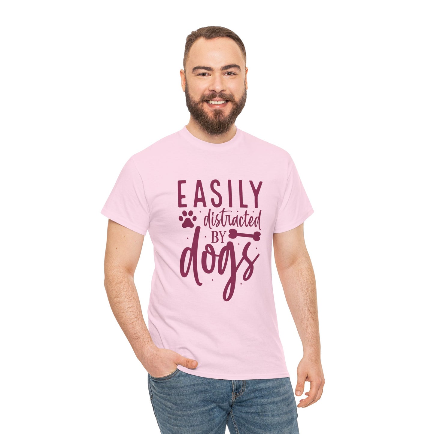 Easily distracted by Dogs Cute Doglover Shirt Cozy Comfort Colors Unisex Heavy Cotton T-Shirt