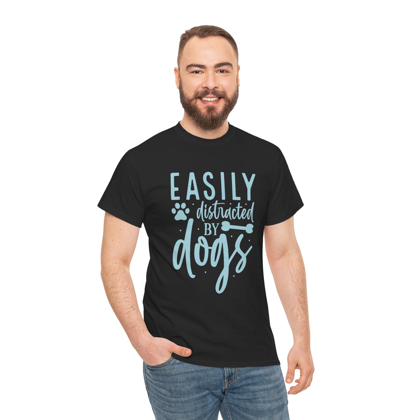 Easily distracted by Dogs Cute Doglover Shirt Cozy Comfort Colors Unisex Heavy Cotton T-Shirt