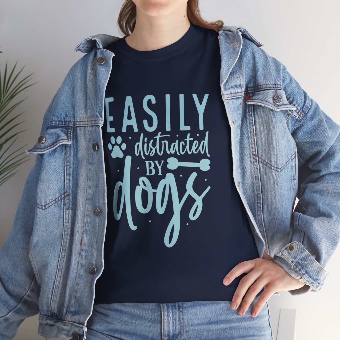 Easily distracted by Dogs Cute Doglover Shirt Cozy Comfort Colors Unisex Heavy Cotton T-Shirt