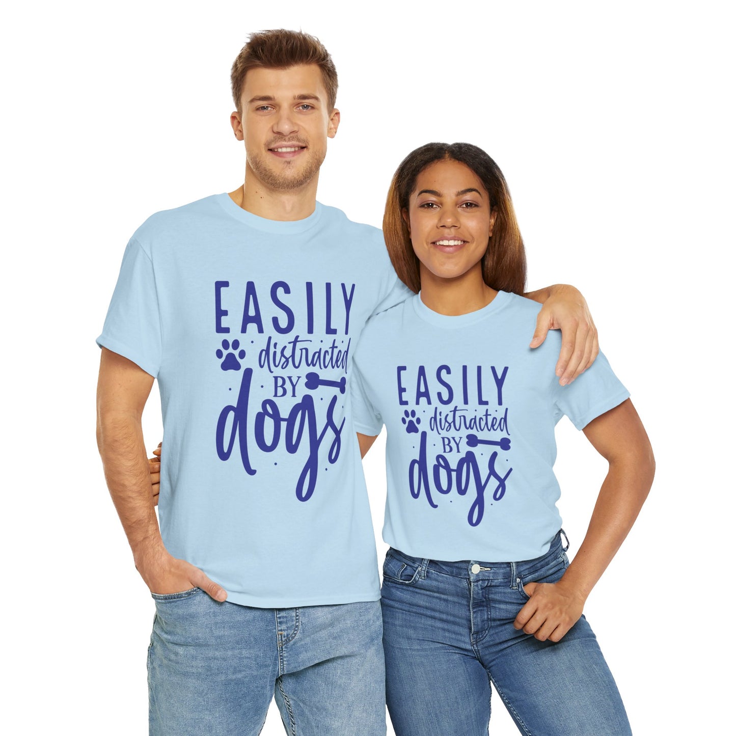 Easily distracted by Dogs Cute Doglover Shirt Cozy Comfort Colors Unisex Heavy Cotton T-Shirt