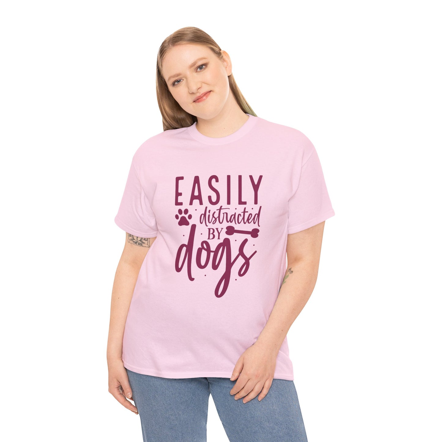 Easily distracted by Dogs Cute Doglover Shirt Cozy Comfort Colors Unisex Heavy Cotton T-Shirt