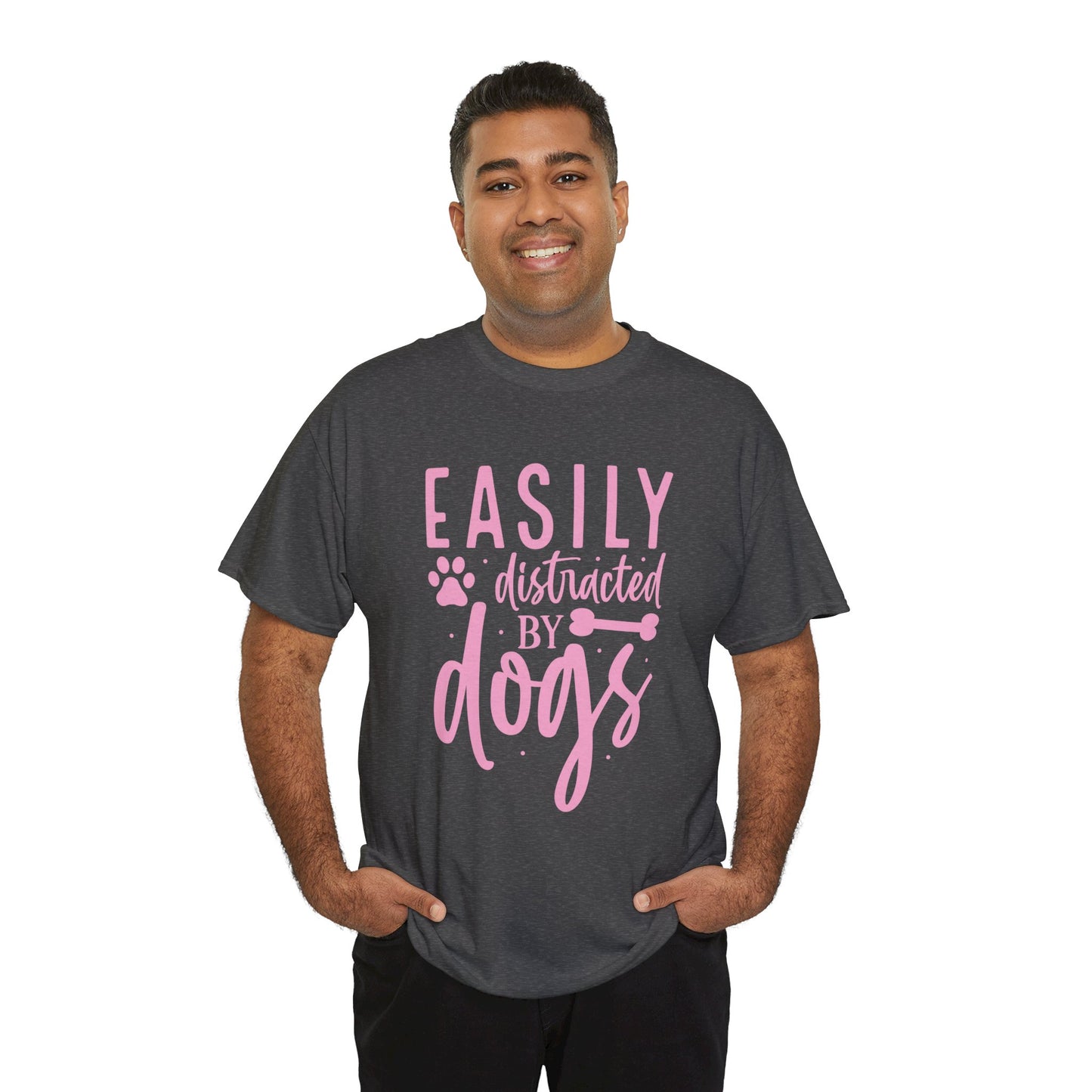 Easily distracted by Dogs Cute Doglover Shirt Cozy Comfort Colors Unisex Heavy Cotton T-Shirt