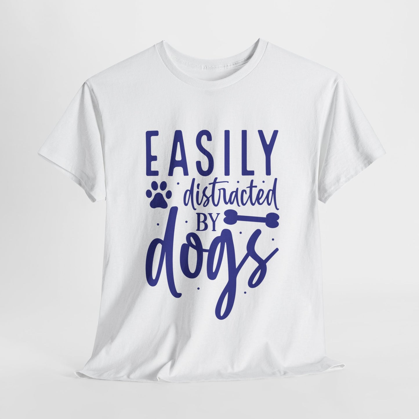 Easily distracted by Dogs Cute Doglover Shirt Cozy Comfort Colors Unisex Heavy Cotton T-Shirt