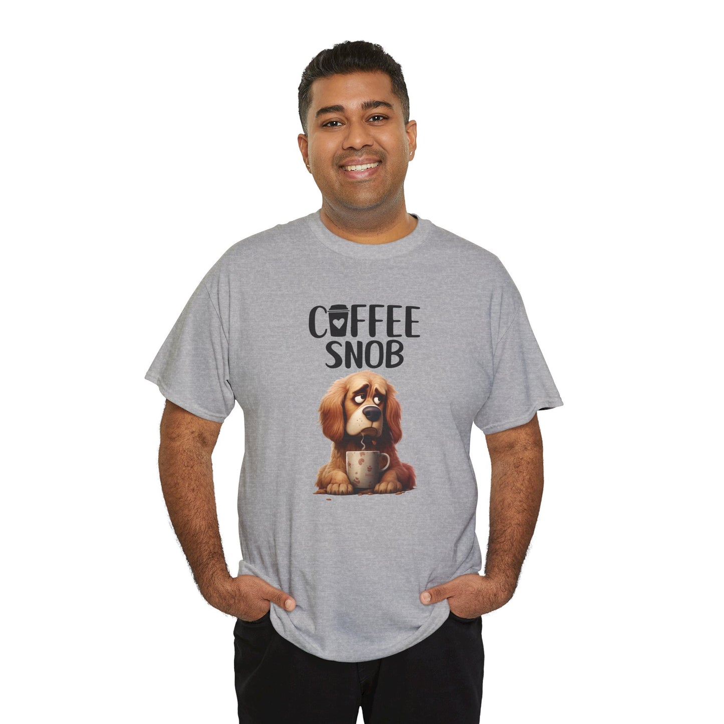 Coffee Snob Fun Goldie Dog Shirt Kaffee Humor Unisex Heavy Cotton T-Shirt