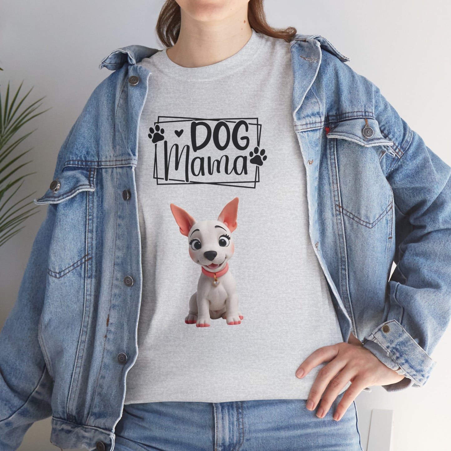 Dog Mama Colourful Dog Shirt Funny Unisex Heavy Cotton T-Shirt