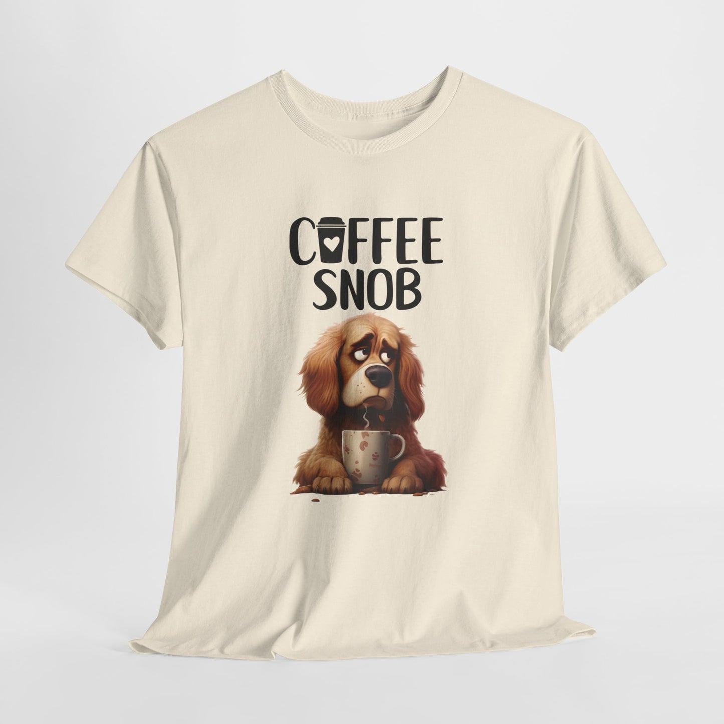 Coffee Snob Fun Goldie Dog Shirt Kaffee Humor Unisex Heavy Cotton T-Shirt