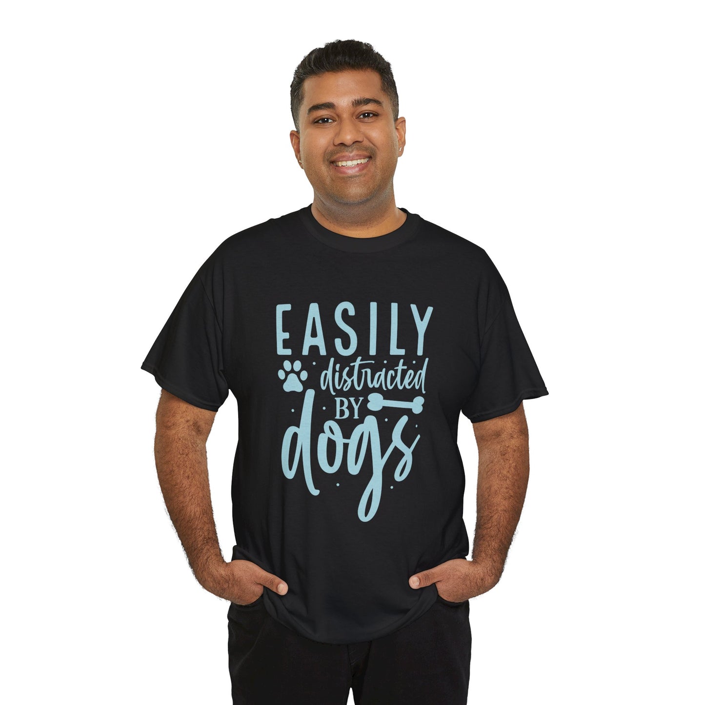 Easily distracted by Dogs Cute Doglover Shirt Cozy Comfort Colors Unisex Heavy Cotton T-Shirt