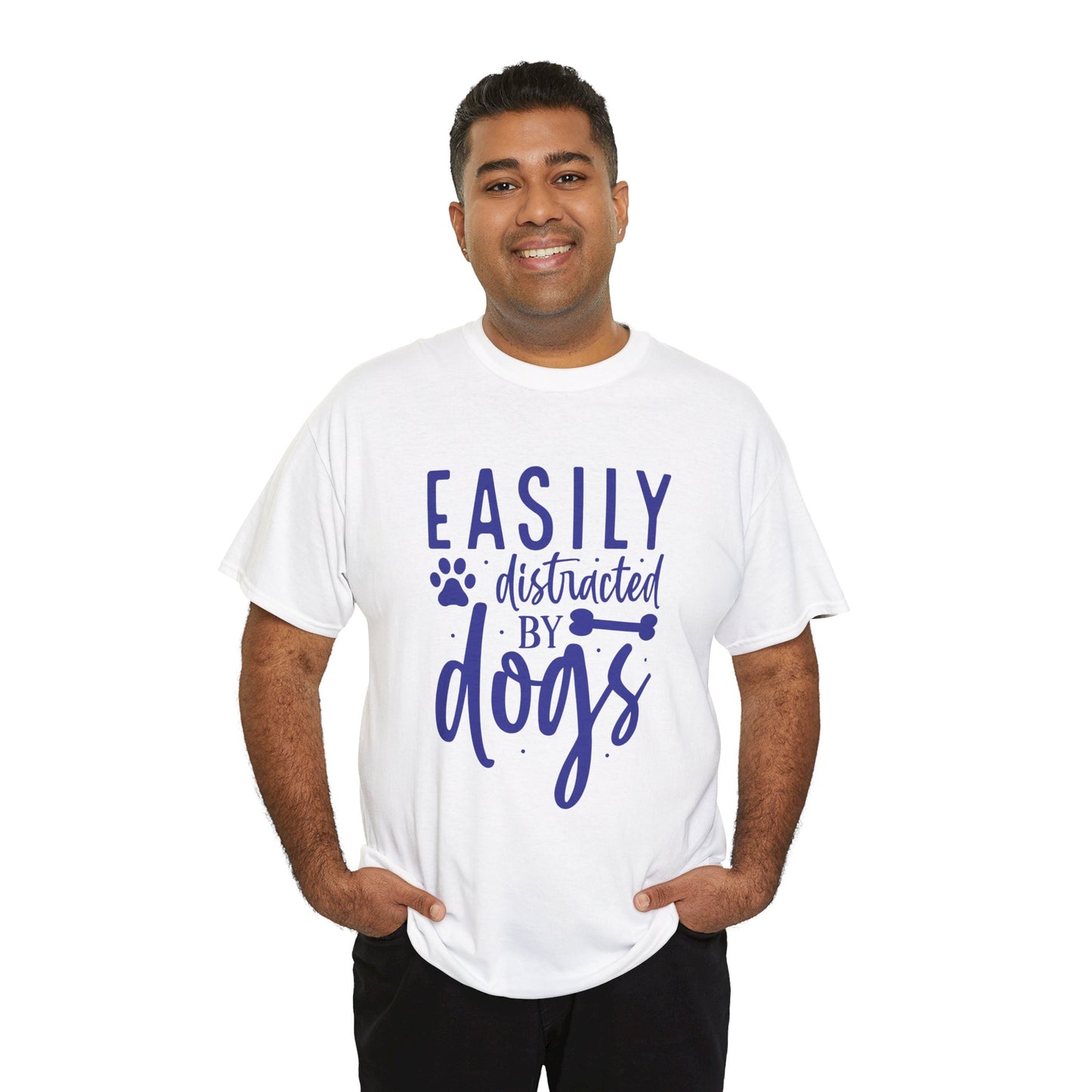Easily distracted by Dogs Cute Doglover Shirt Cozy Comfort Colors Unisex Heavy Cotton T-Shirt