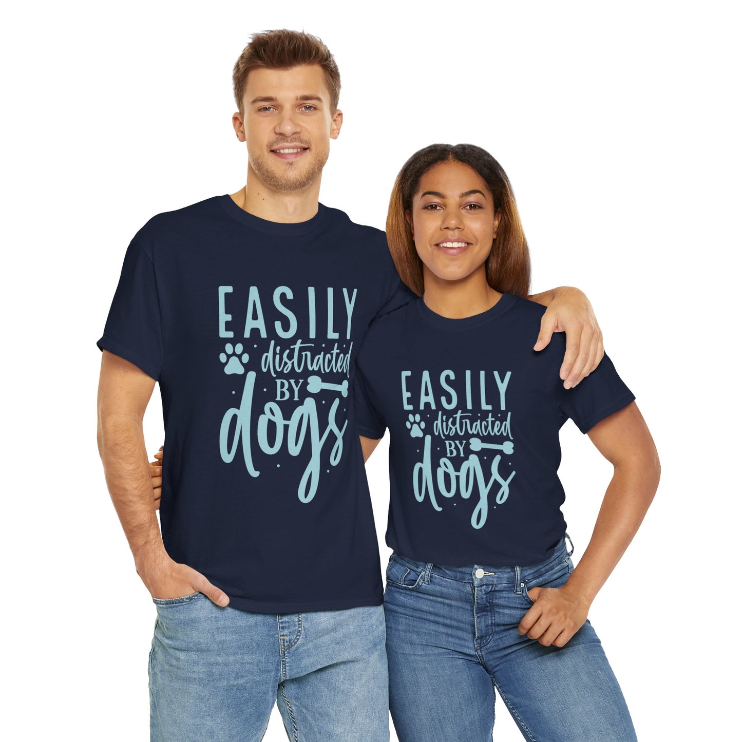 Easily distracted by Dogs Cute Doglover Shirt Cozy Comfort Colors Unisex Heavy Cotton T-Shirt