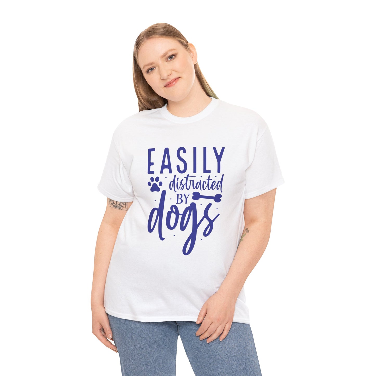 Easily distracted by Dogs Cute Doglover Shirt Cozy Comfort Colors Unisex Heavy Cotton T-Shirt