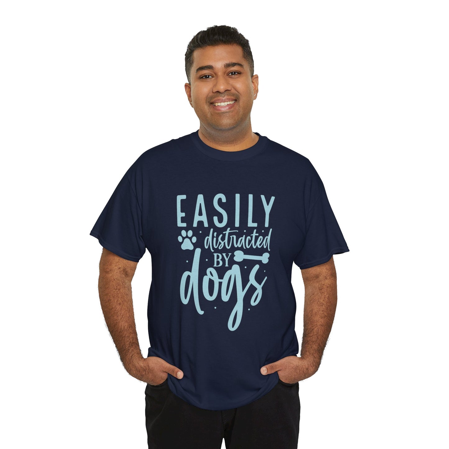 Easily distracted by Dogs Cute Doglover Shirt Cozy Comfort Colors Unisex Heavy Cotton T-Shirt