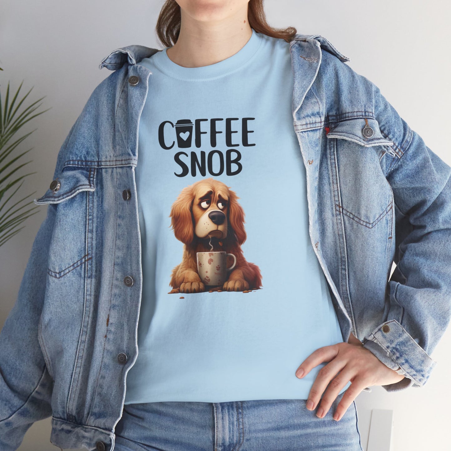 Coffee Snob Fun Goldie Dog Shirt Kaffee Humor Unisex Heavy Cotton T-Shirt