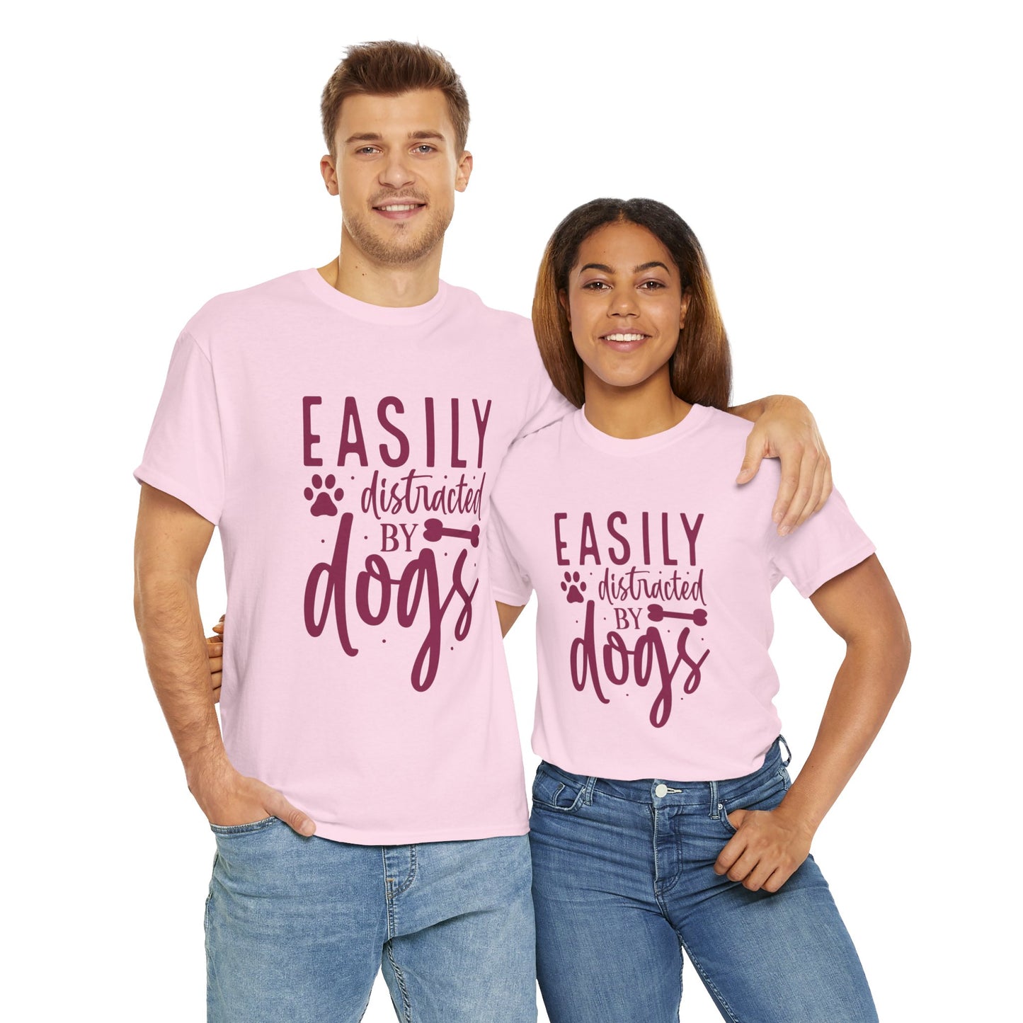 Easily distracted by Dogs Cute Doglover Shirt Cozy Comfort Colors Unisex Heavy Cotton T-Shirt
