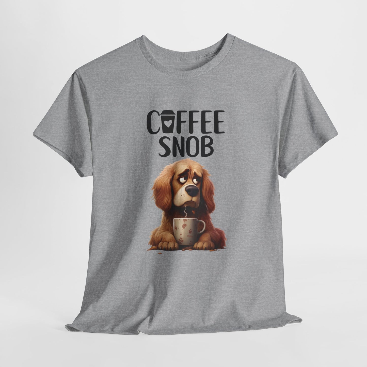 Coffee Snob Fun Goldie Dog Shirt Kaffee Humor Unisex Heavy Cotton T-Shirt