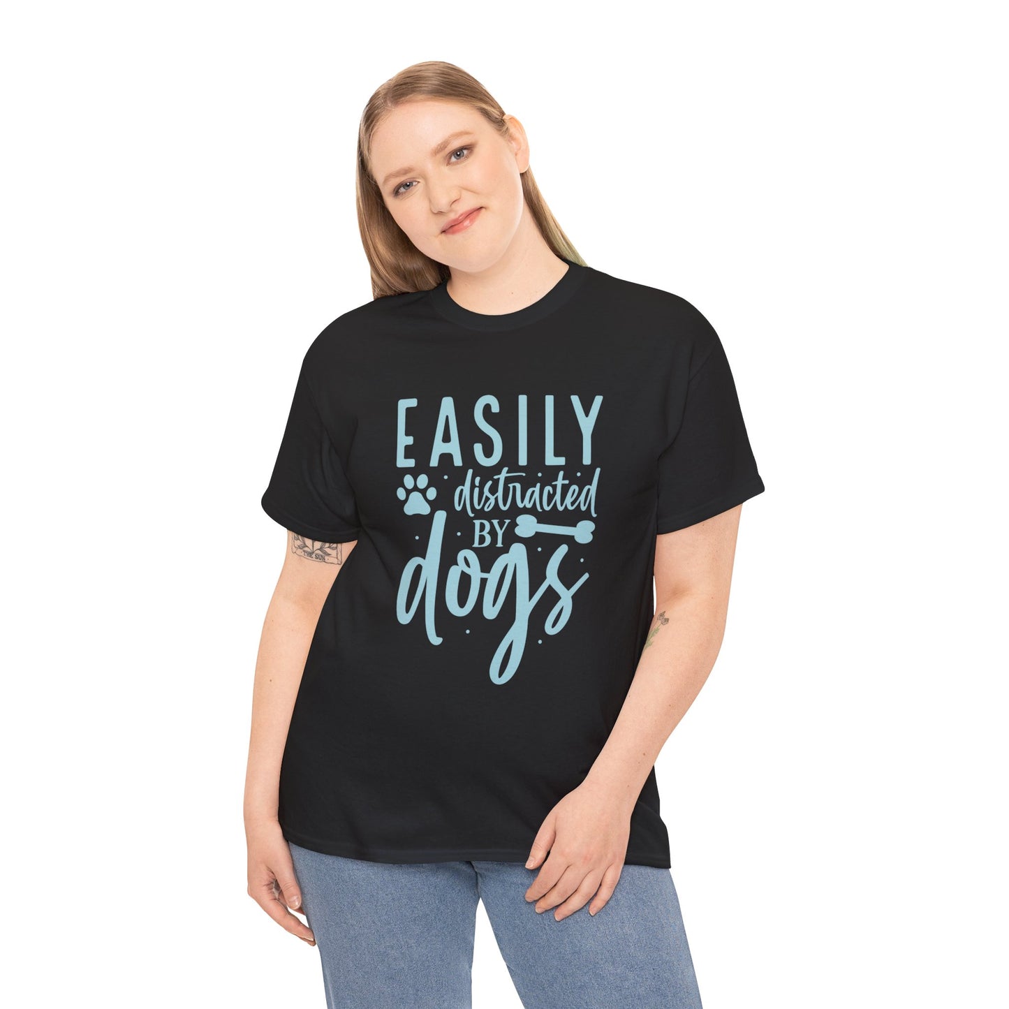 Easily distracted by Dogs Cute Doglover Shirt Cozy Comfort Colors Unisex Heavy Cotton T-Shirt