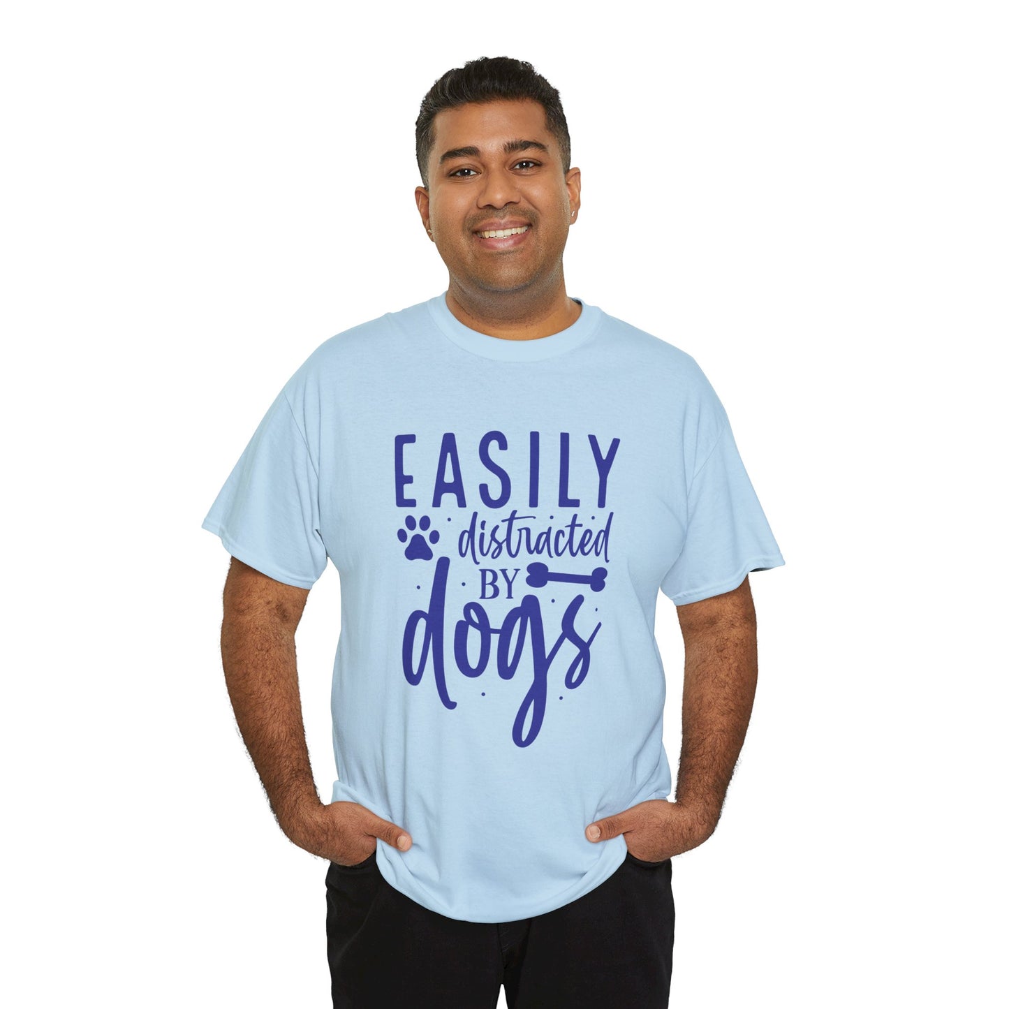 Easily distracted by Dogs Cute Doglover Shirt Cozy Comfort Colors Unisex Heavy Cotton T-Shirt