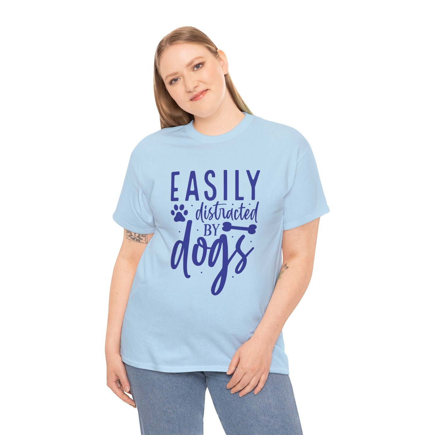 Easily distracted by Dogs Cute Doglover Shirt Cozy Comfort Colors Unisex Heavy Cotton T-Shirt