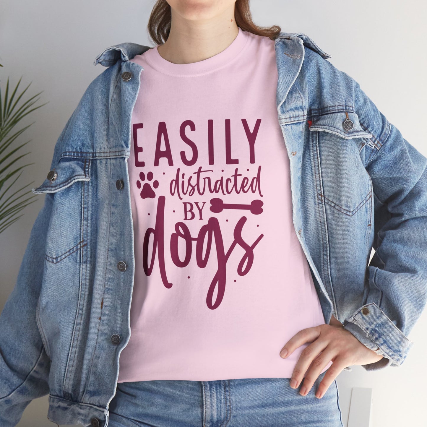 Easily distracted by Dogs Cute Doglover Shirt Cozy Comfort Colors Unisex Heavy Cotton T-Shirt