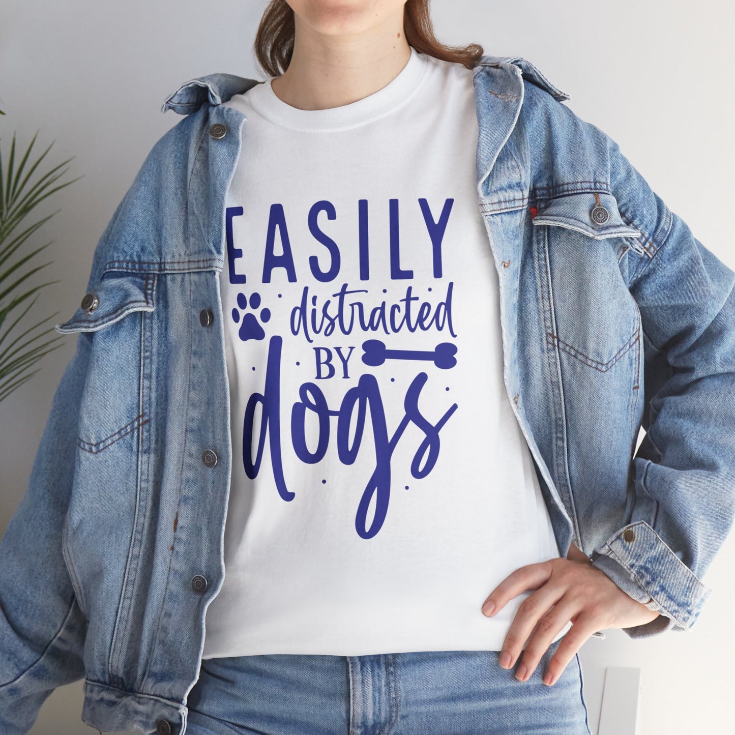 Easily distracted by Dogs Cute Doglover Shirt Cozy Comfort Colors Unisex Heavy Cotton T-Shirt