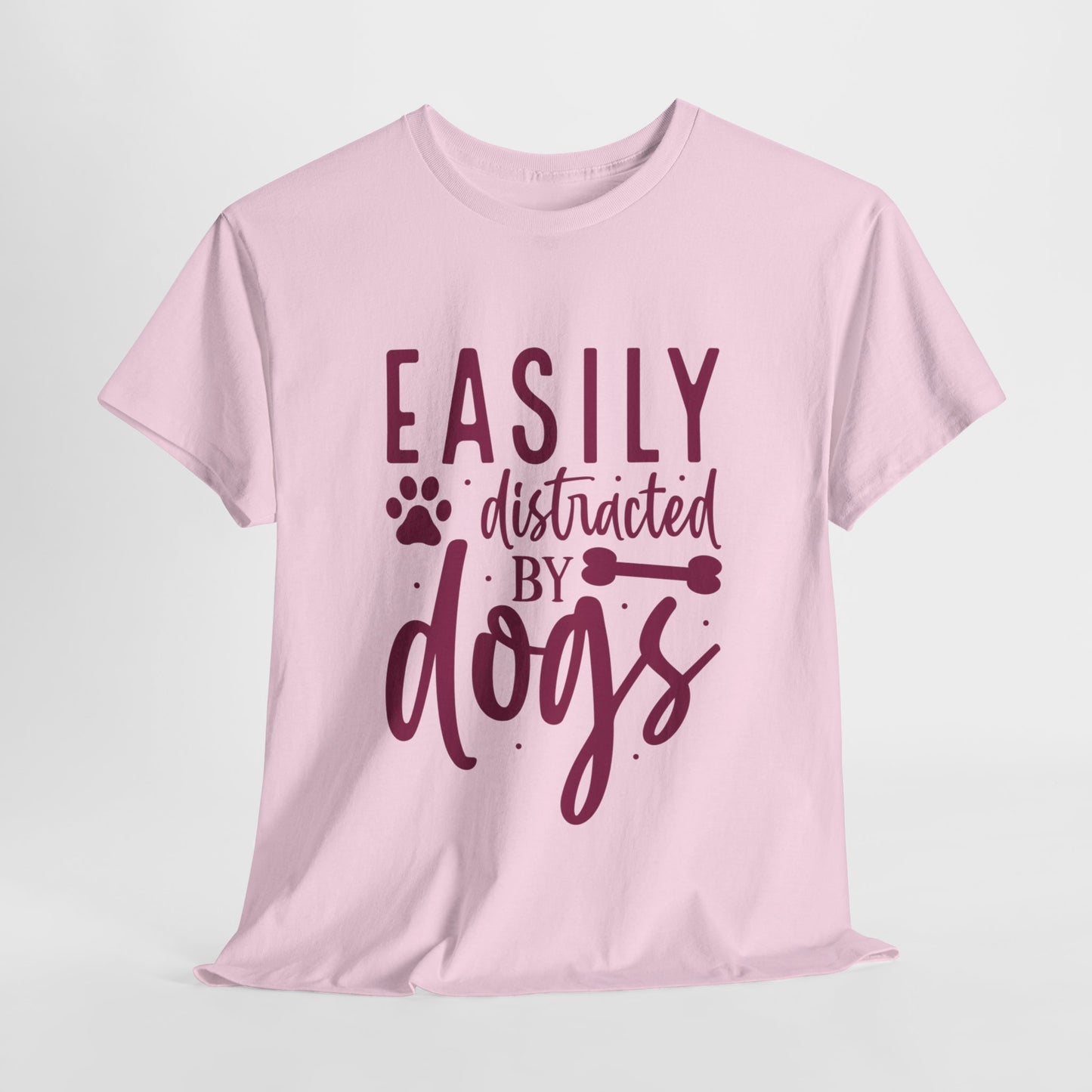 Easily distracted by Dogs Cute Doglover Shirt Cozy Comfort Colors Unisex Heavy Cotton T-Shirt