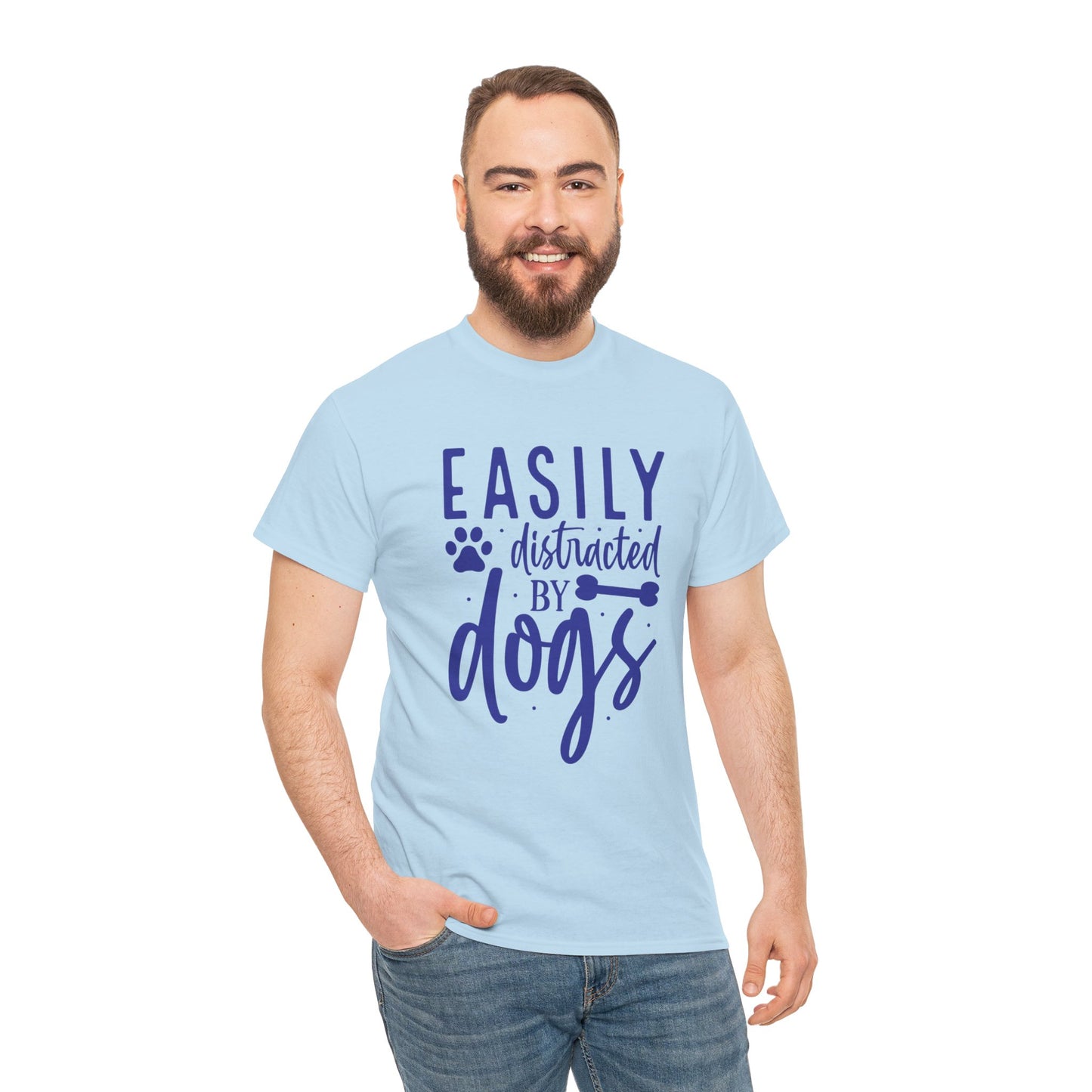 Easily distracted by Dogs Cute Doglover Shirt Cozy Comfort Colors Unisex Heavy Cotton T-Shirt
