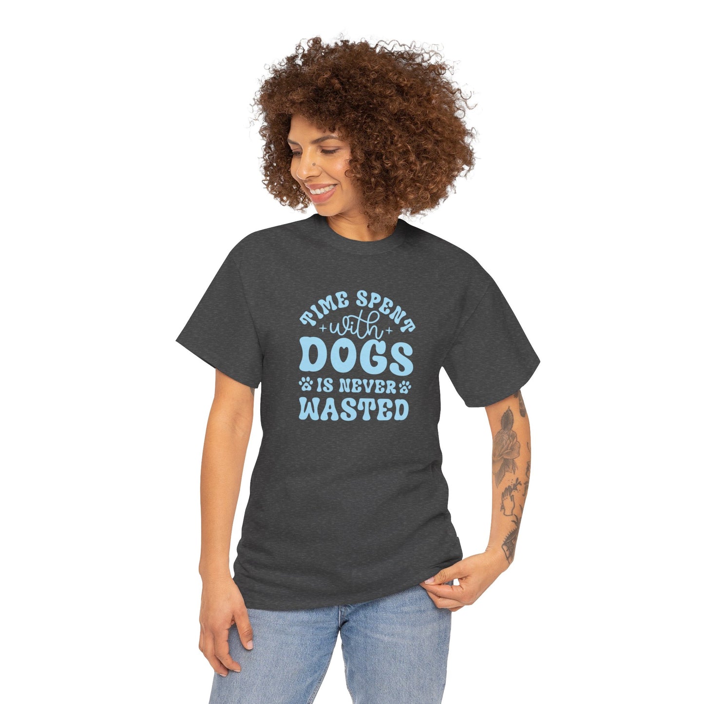 Time spent with Dogs Cute Doglover Shirt Cozy Comfort Colors Unisex Heavy Cotton T-Shirt