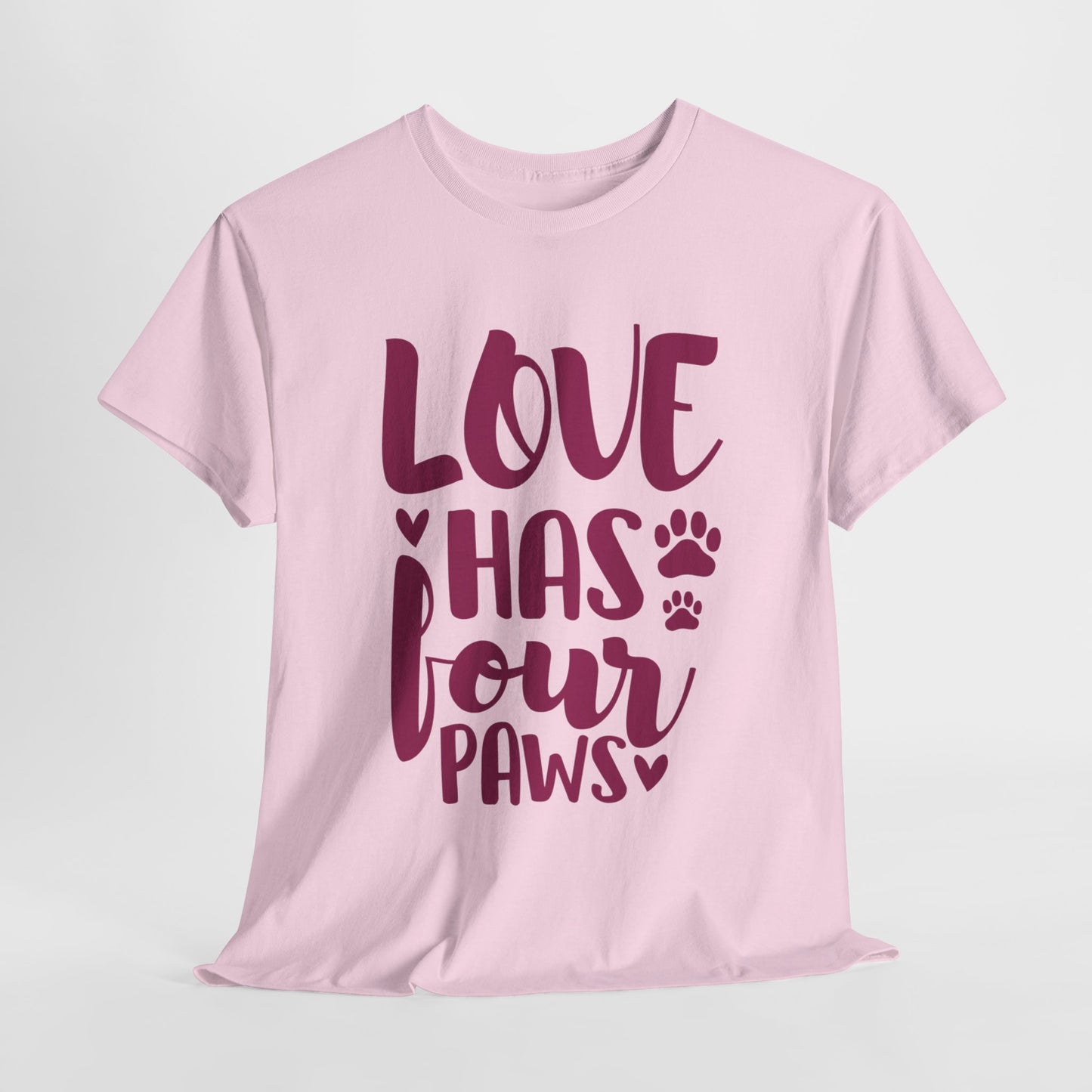 Love has 4 Paws Cute Doglover Shirt Cozy Comfort Colors Unisex Heavy Cotton T-Shirt