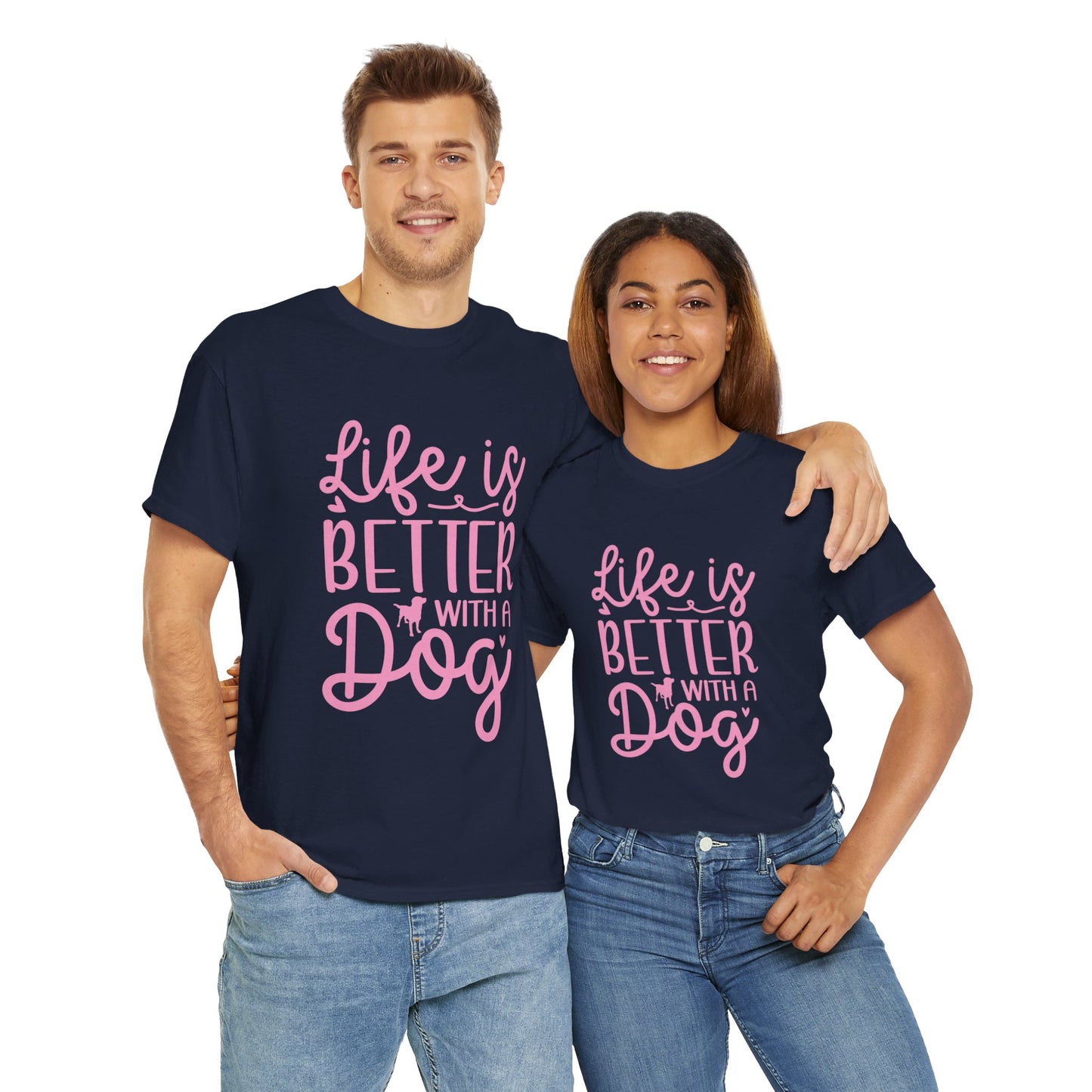 Life is better with a Dog Cute Doglover Shirt Cozy Comfort Colors Unisex Heavy Cotton T-Shirt