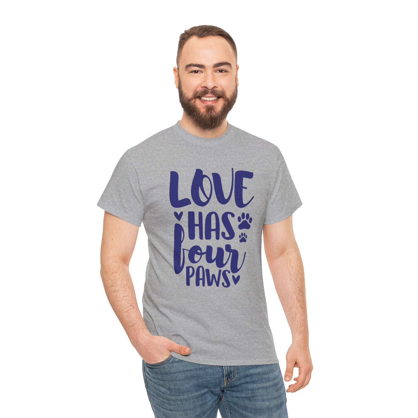 Love has 4 Paws Cute Doglover Shirt Cozy Comfort Colors Unisex Heavy Cotton T-Shirt