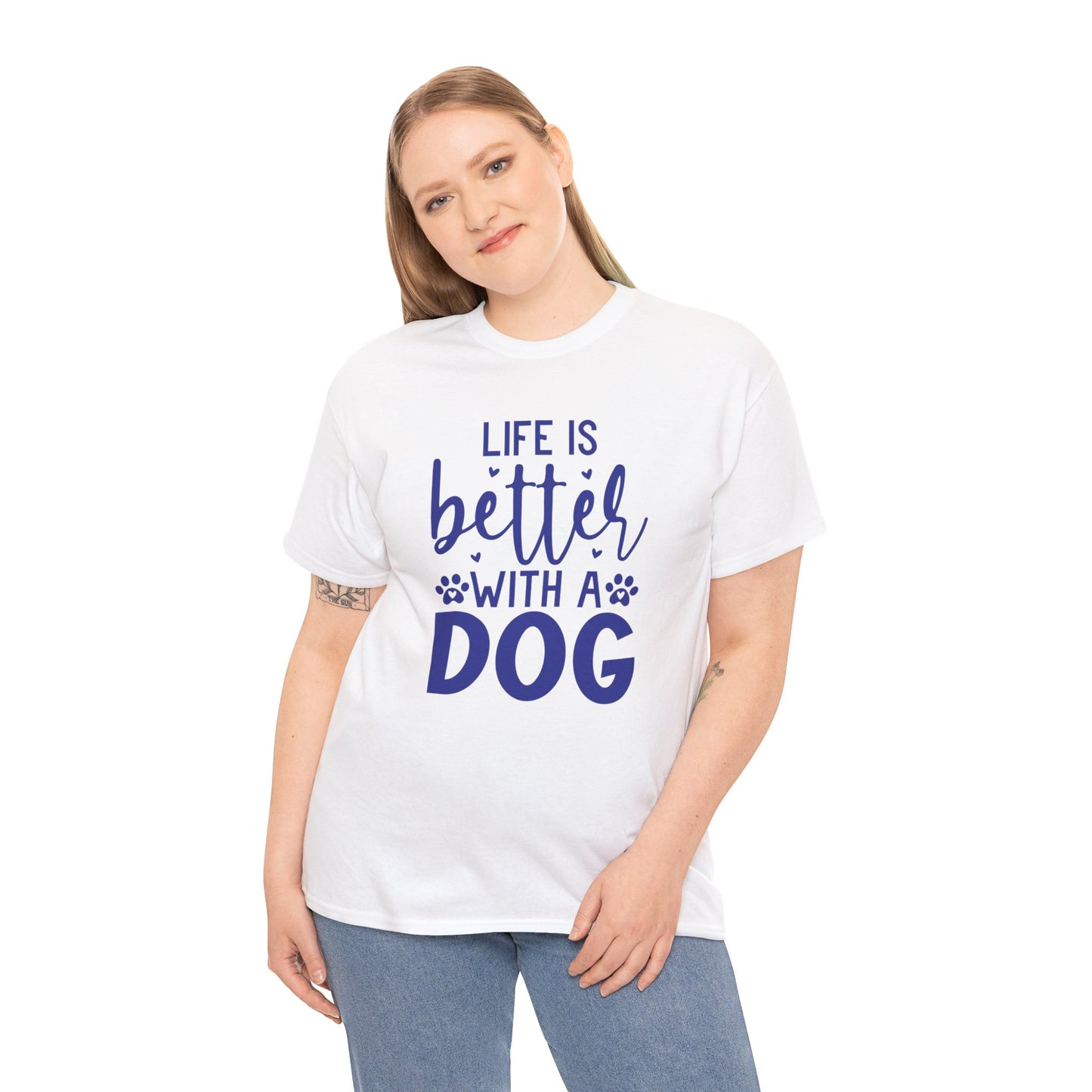 Life is better with a Dog Cute Doglover Shirt Cozy Comfort Colors Unisex Heavy Cotton T-Shirt