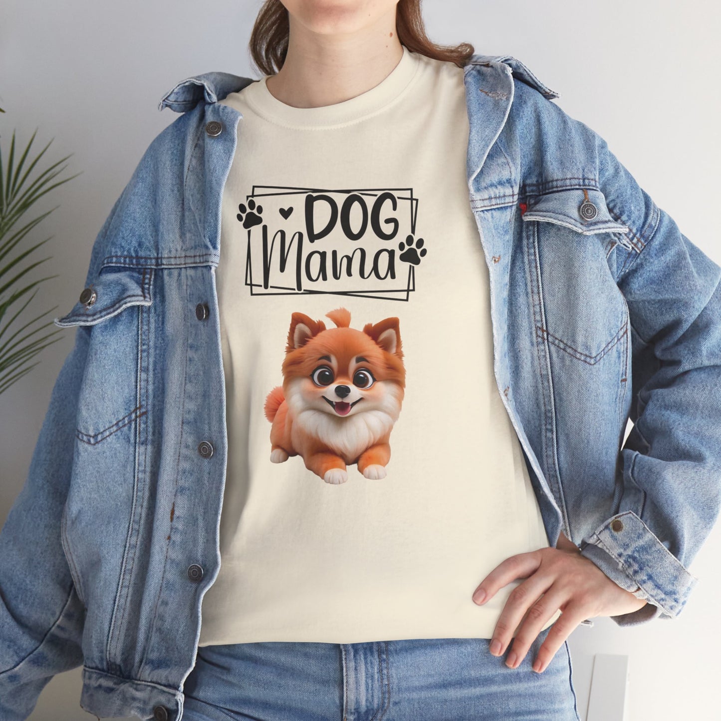 Dog Mama Colourful Dog Shirt Funny Unisex Heavy Cotton T-Shirt