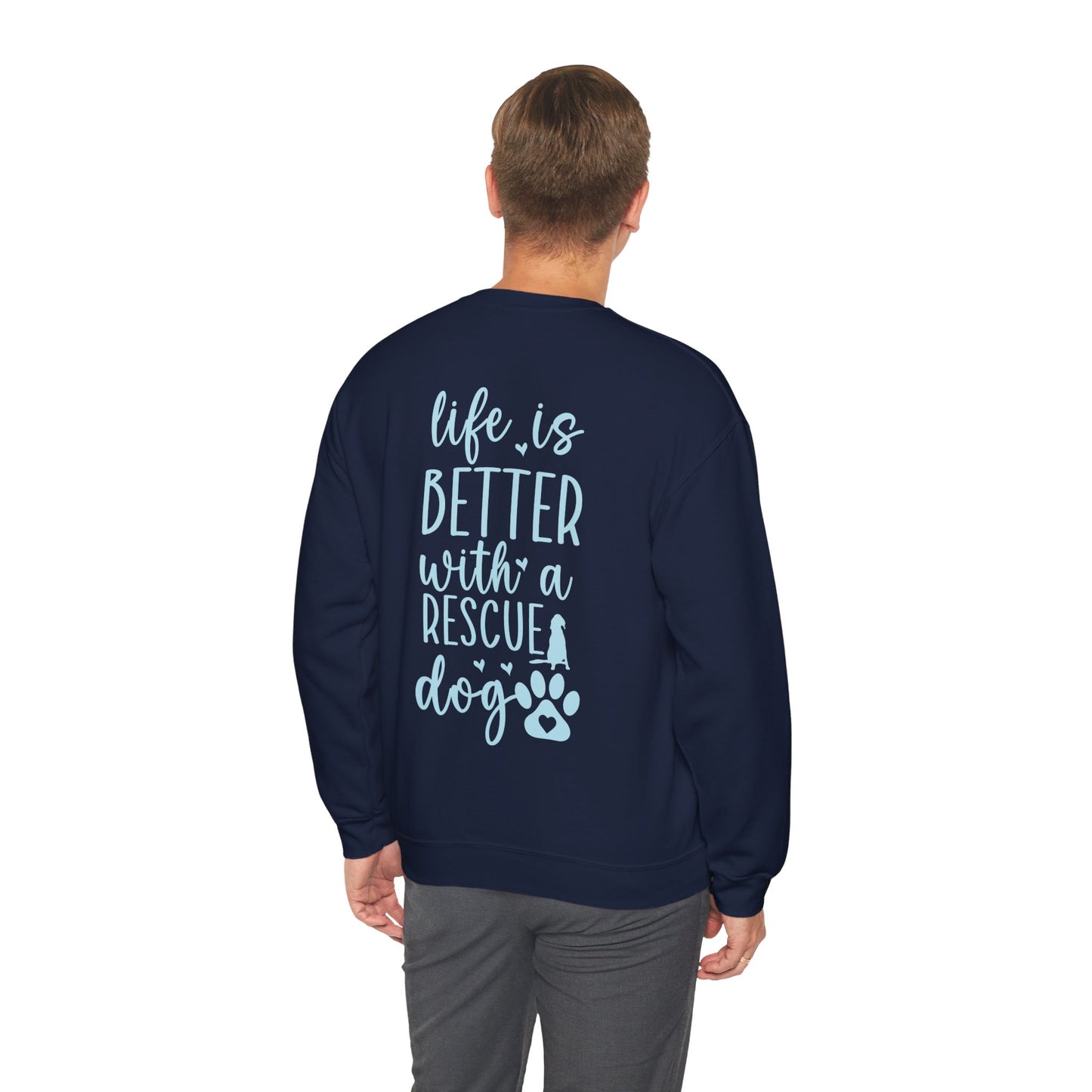 Adopt Rescue Dog Sweater Tierschutz Statement Piece Unisex Heavy Blend™ Crewneck Sweatshirt