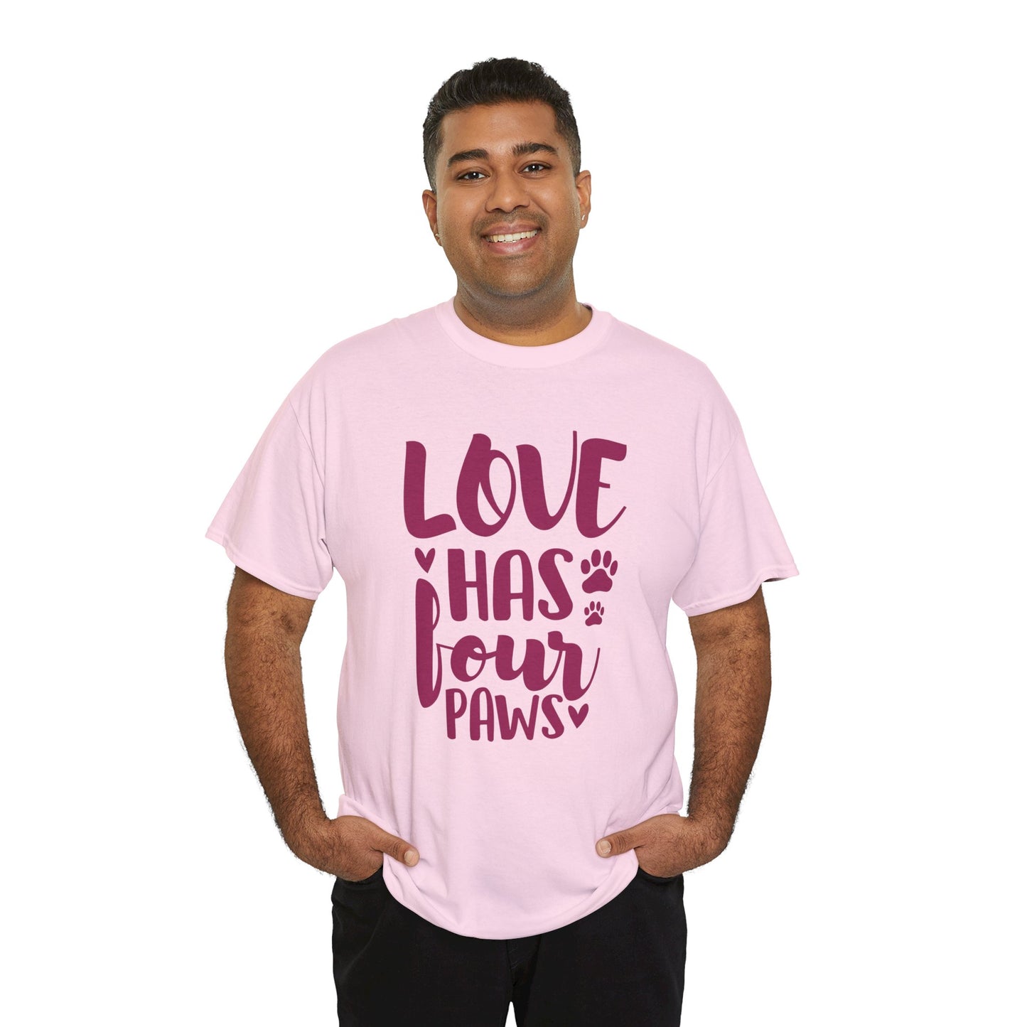 Love has 4 Paws Cute Doglover Shirt Cozy Comfort Colors Unisex Heavy Cotton T-Shirt