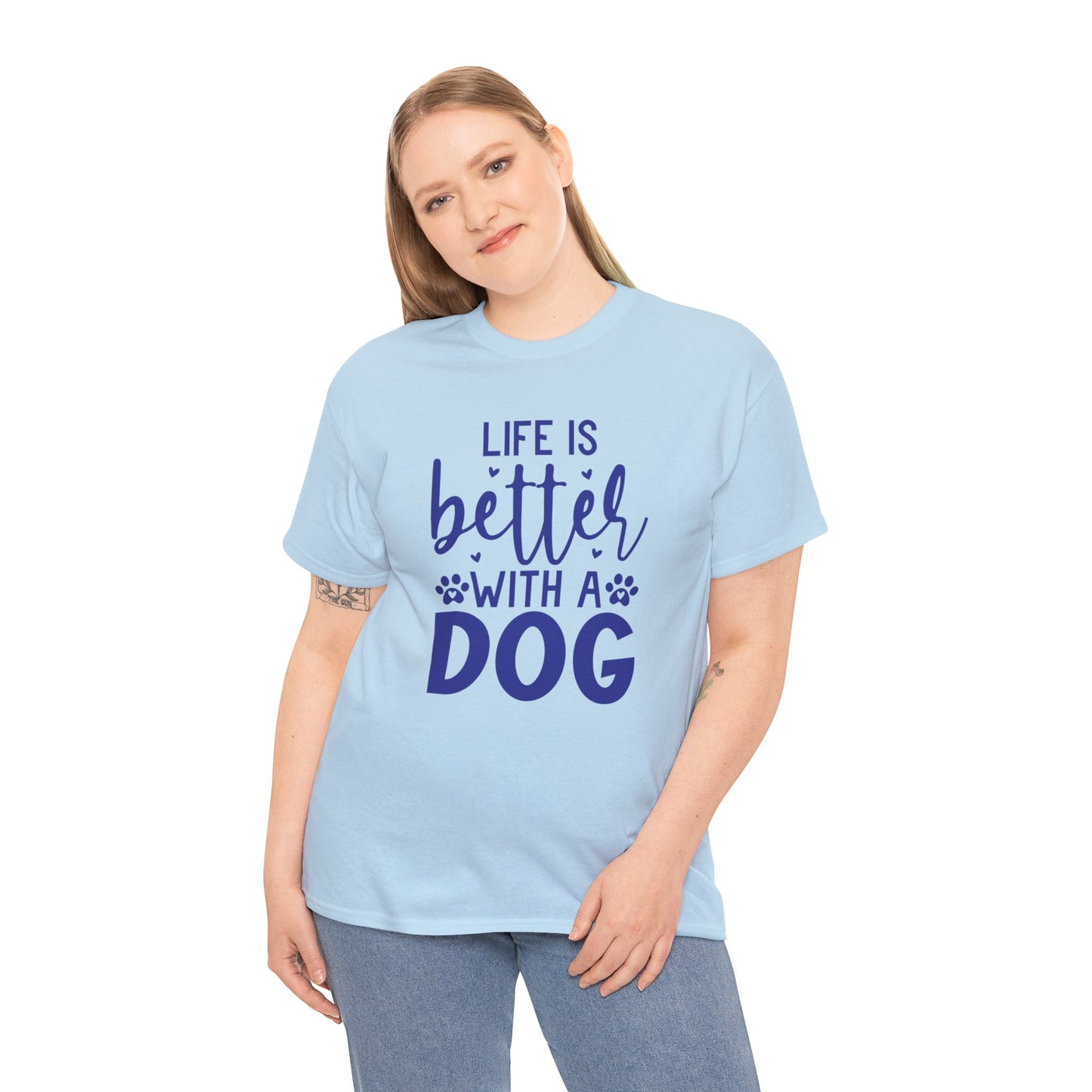 Life is better with a Dog Cute Doglover Shirt Cozy Comfort Colors Unisex Heavy Cotton T-Shirt