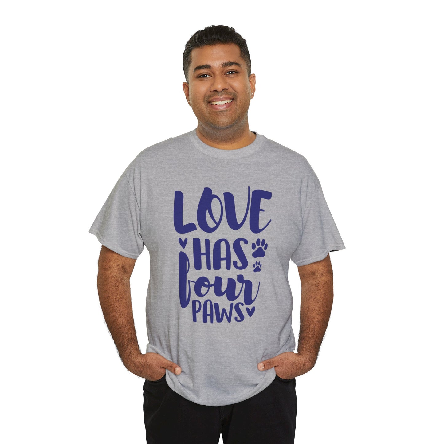 Love has 4 Paws Cute Doglover Shirt Cozy Comfort Colors Unisex Heavy Cotton T-Shirt