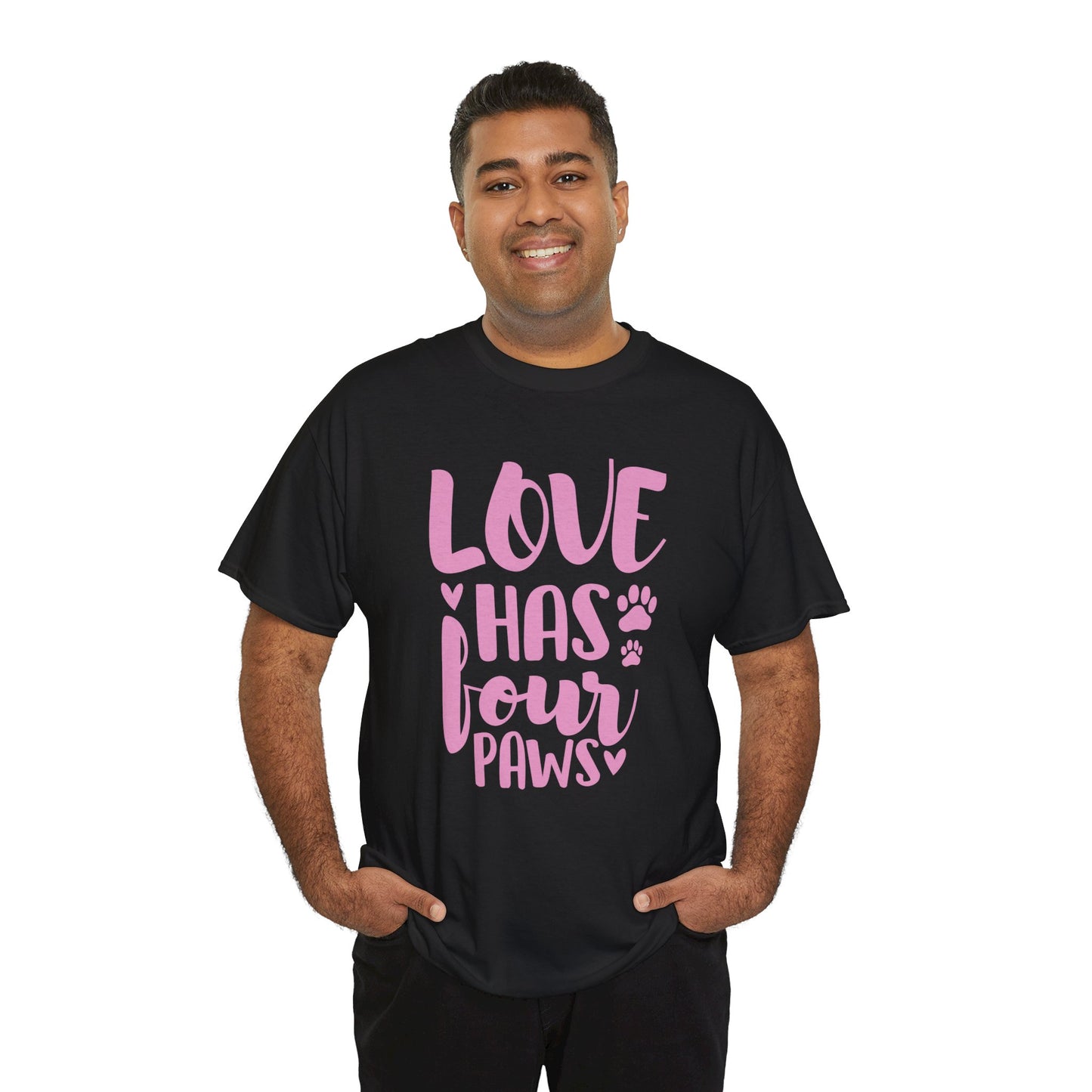 Love has 4 Paws Cute Doglover Shirt Cozy Comfort Colors Unisex Heavy Cotton T-Shirt