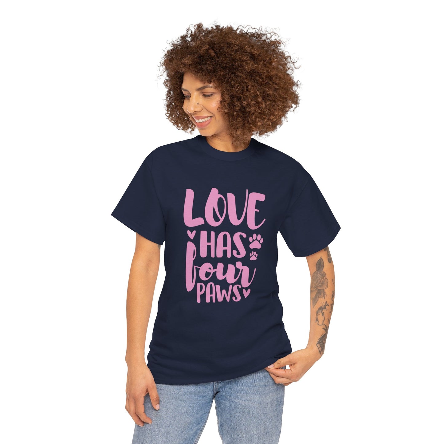 Love has 4 Paws Cute Doglover Shirt Cozy Comfort Colors Unisex Heavy Cotton T-Shirt