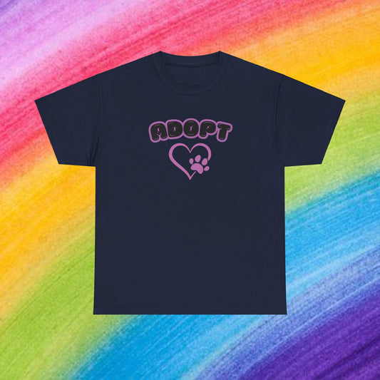 Adopt Dog Rescue Shirt Neon Colors Unisex Heavy Cotton T-Shirt