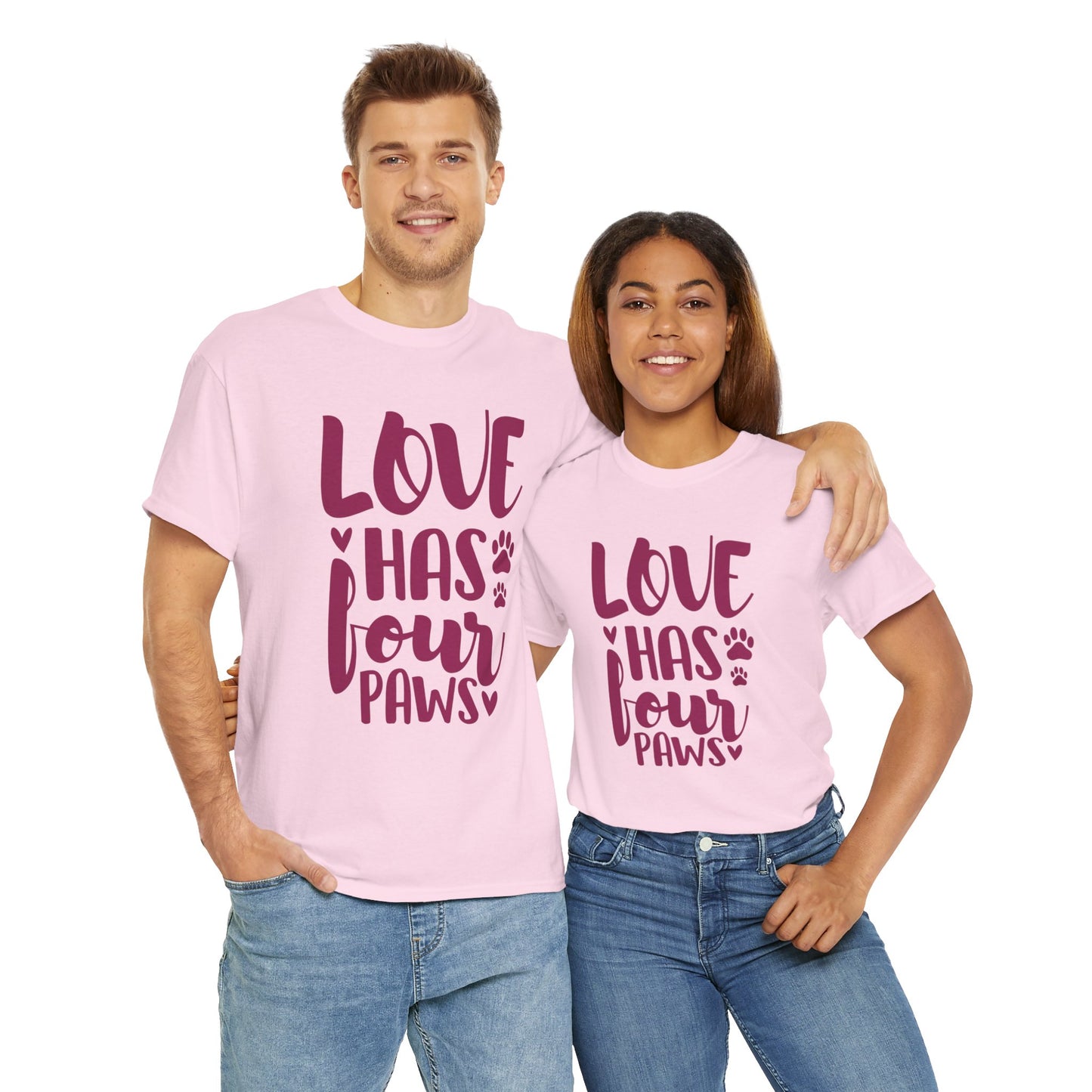 Love has 4 Paws Cute Doglover Shirt Cozy Comfort Colors Unisex Heavy Cotton T-Shirt