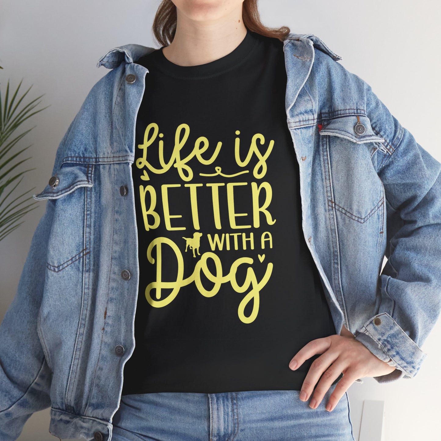 Life is better with a Dog Cute Doglover Shirt Cozy Comfort Colors Unisex Heavy Cotton T-Shirt