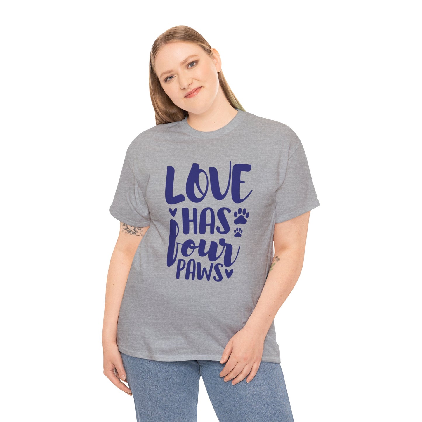 Love has 4 Paws Cute Doglover Shirt Cozy Comfort Colors Unisex Heavy Cotton T-Shirt