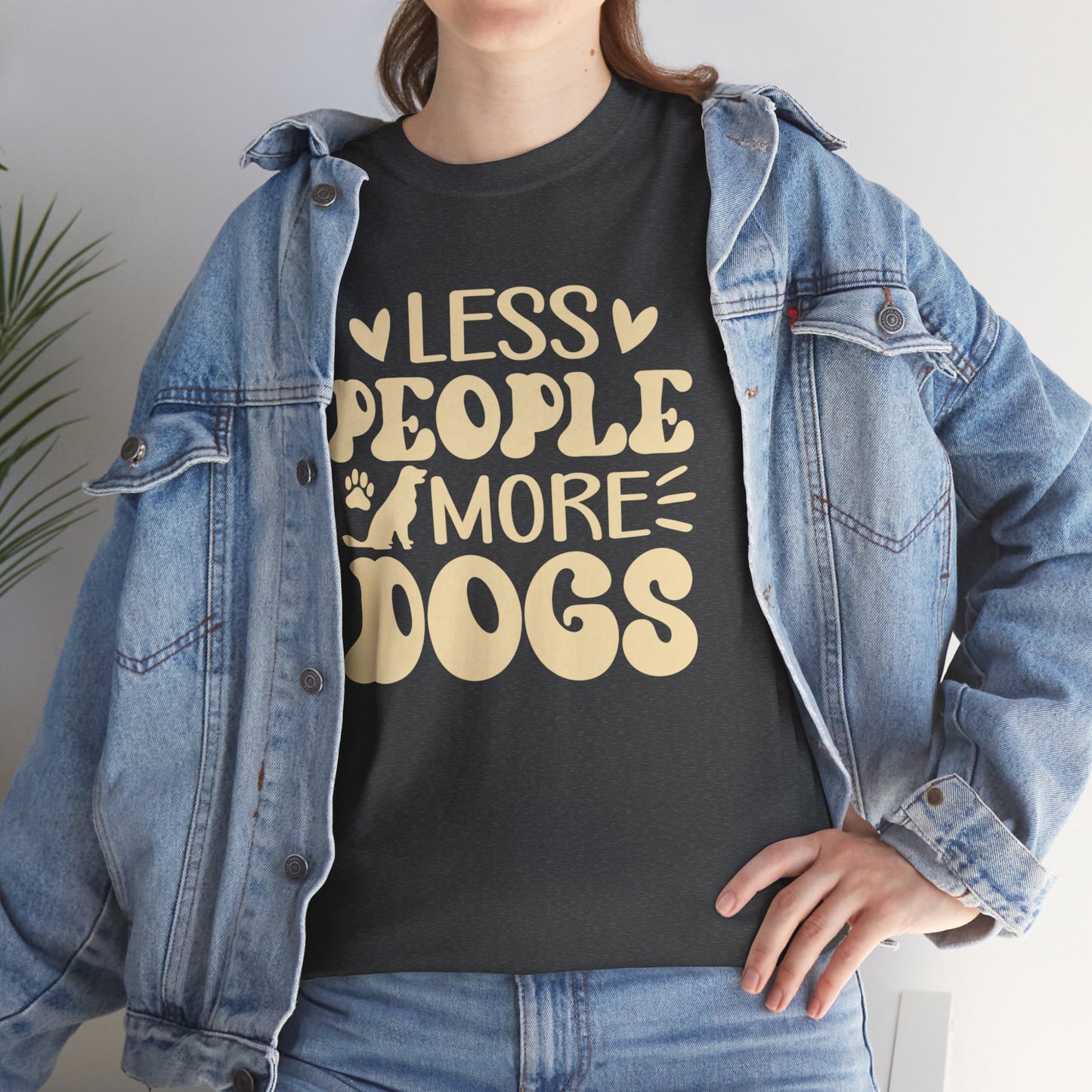 Les People more Dogs Cute Doglover Shirt Cozy Comfort Colors Unisex Heavy Cotton T-Shirt