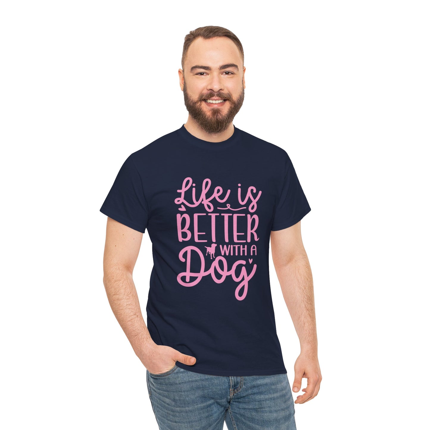 Life is better with a Dog Cute Doglover Shirt Cozy Comfort Colors Unisex Heavy Cotton T-Shirt