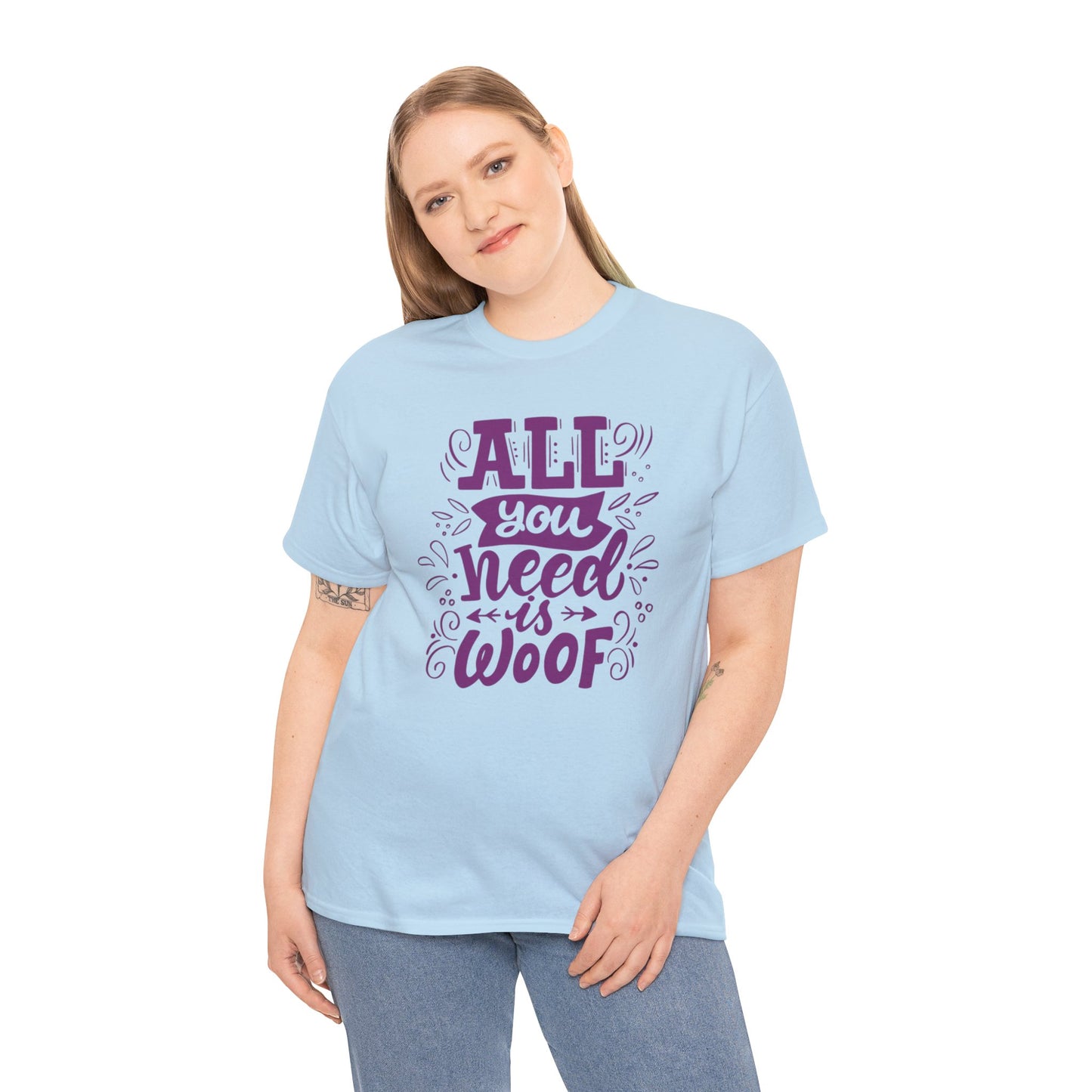 All you need is Woof Cute Doglover Shirt Cozy Comfort Colors Unisex Heavy Cotton T-Shirt